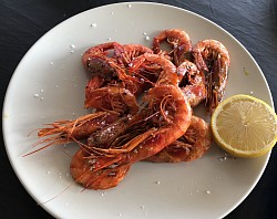 Gamba alistada a la plancha